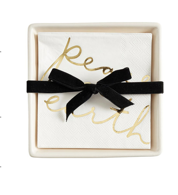 Peace on Earth Ceramic Napkin Tray